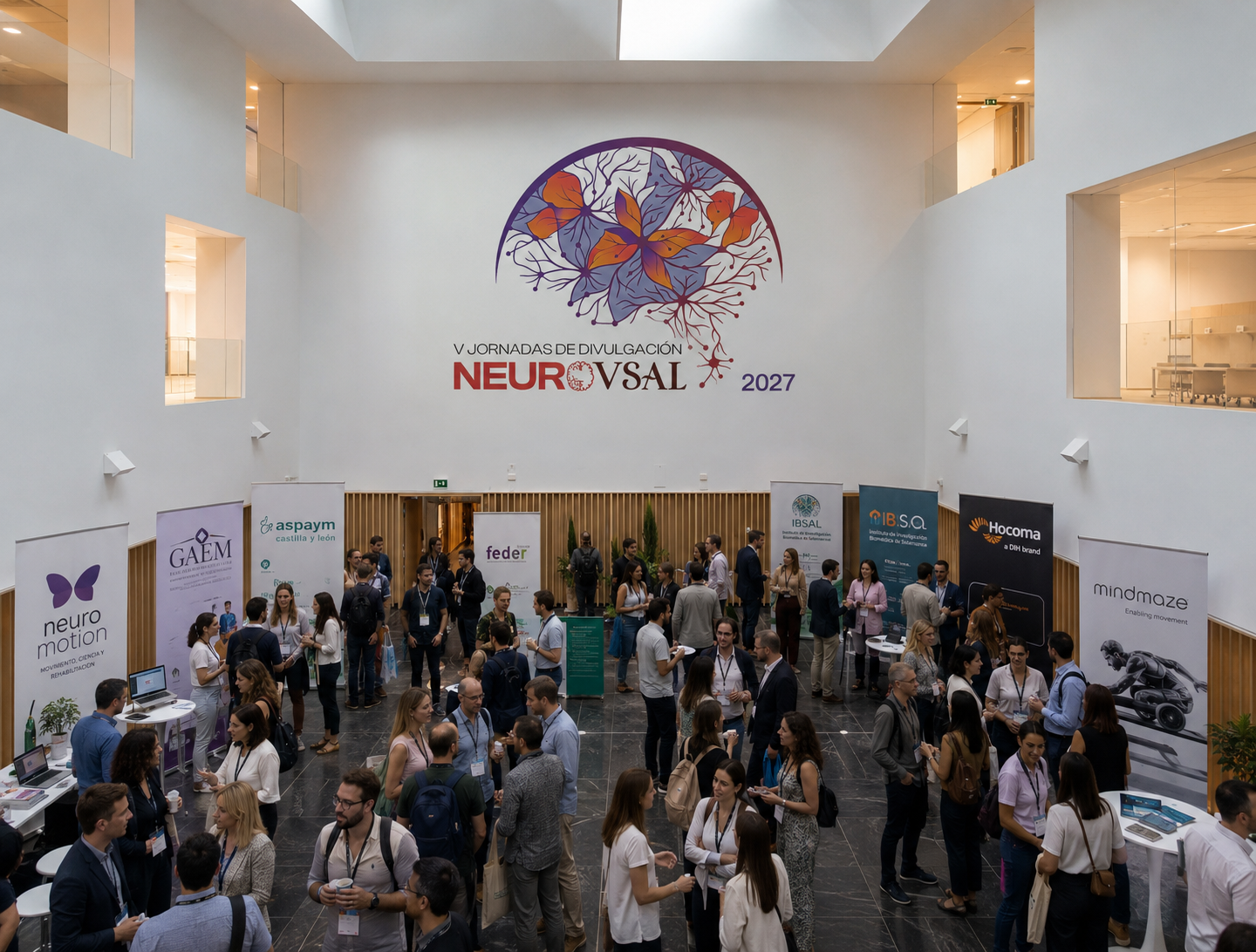Atrio del Centro Internacional del Español como espacio de networking de las V Jornadas NeuroUsal